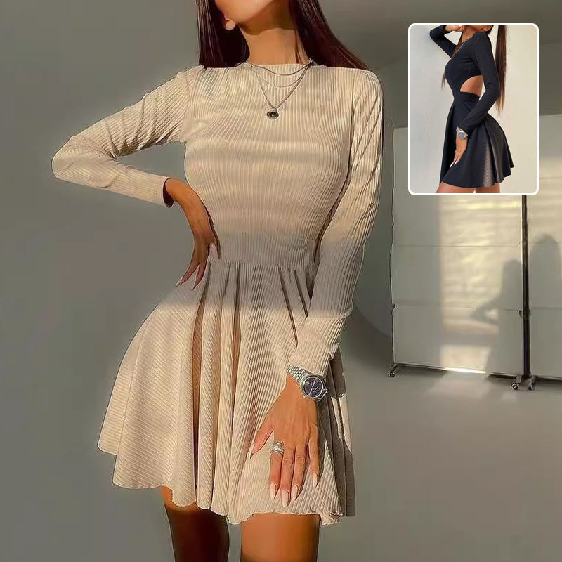 Vestido de manga larga con diseño hueco moda mujer