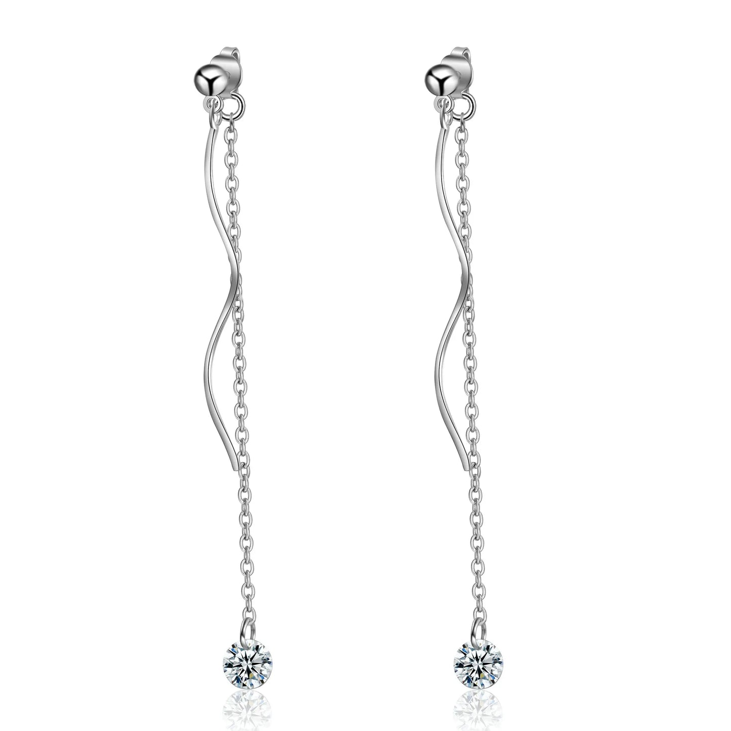 Pendientes de Plata de Ley 925 Aro Doble con Charm Original