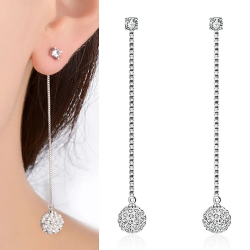 Pendientes de Plata de Ley 925 Aro Doble con Charm Original