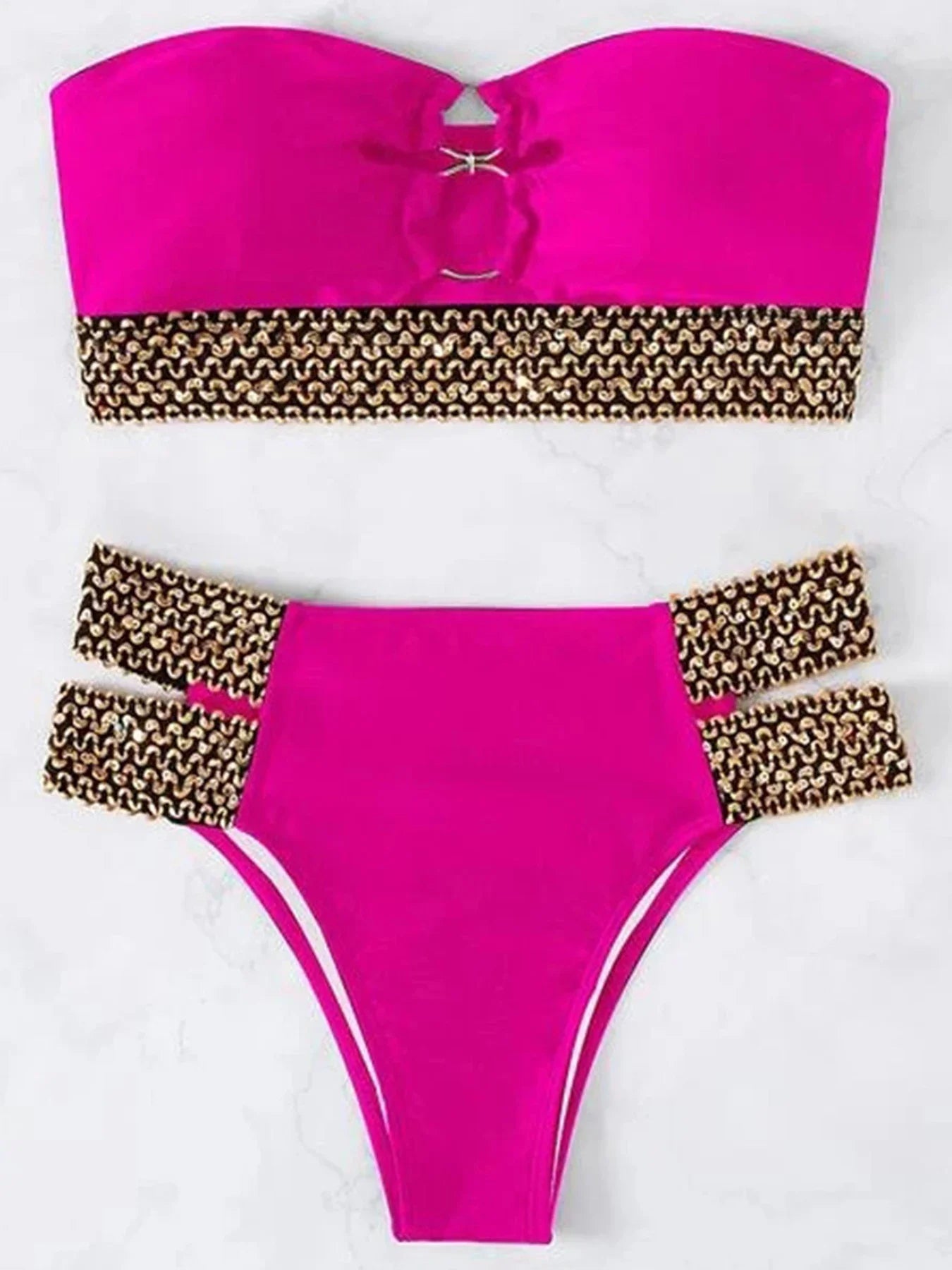 Conjunto de Bikini Sin Tirantes de Dos Piezas