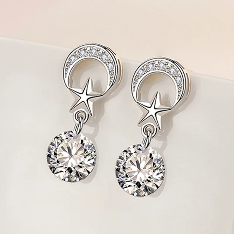 Pendientes de Plata de Ley 925 Aro Doble con Charm Original