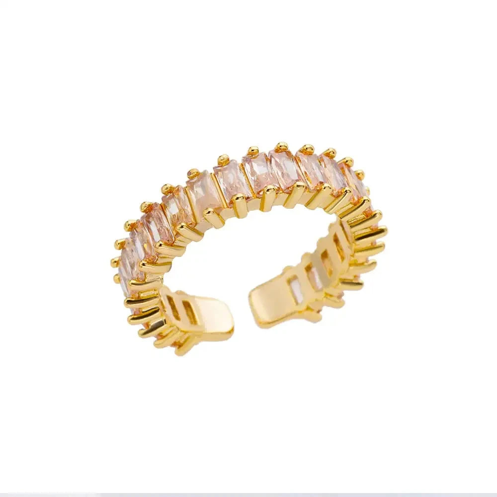 Anillos de acero inoxidable para mujeres Color dorado Nunca se desvanece