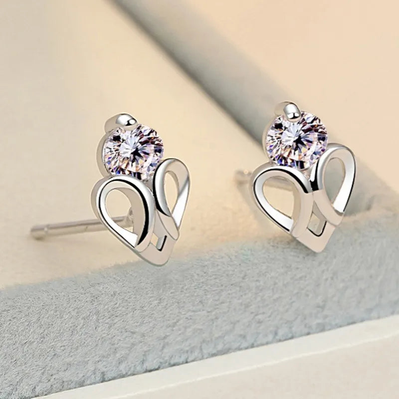 Pendientes de Plata de Ley 925 Aro Doble con Charm Original