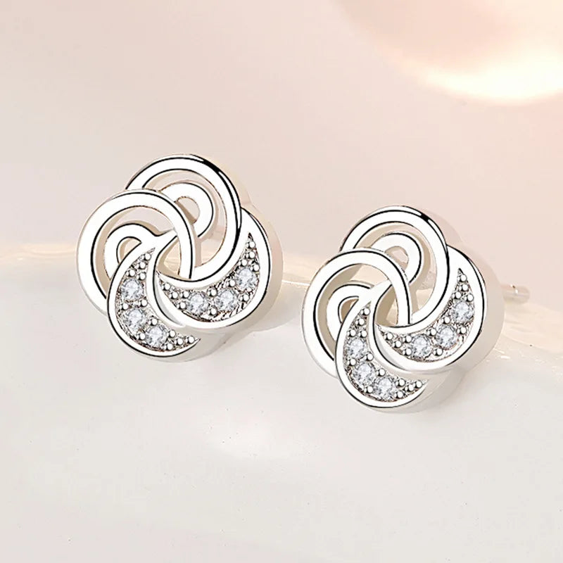 Pendientes de Plata de Ley 925 Aro Doble con Charm Original