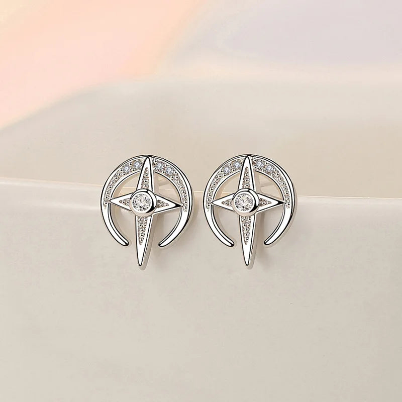 Pendientes de Plata de Ley 925 Aro Doble con Charm Original