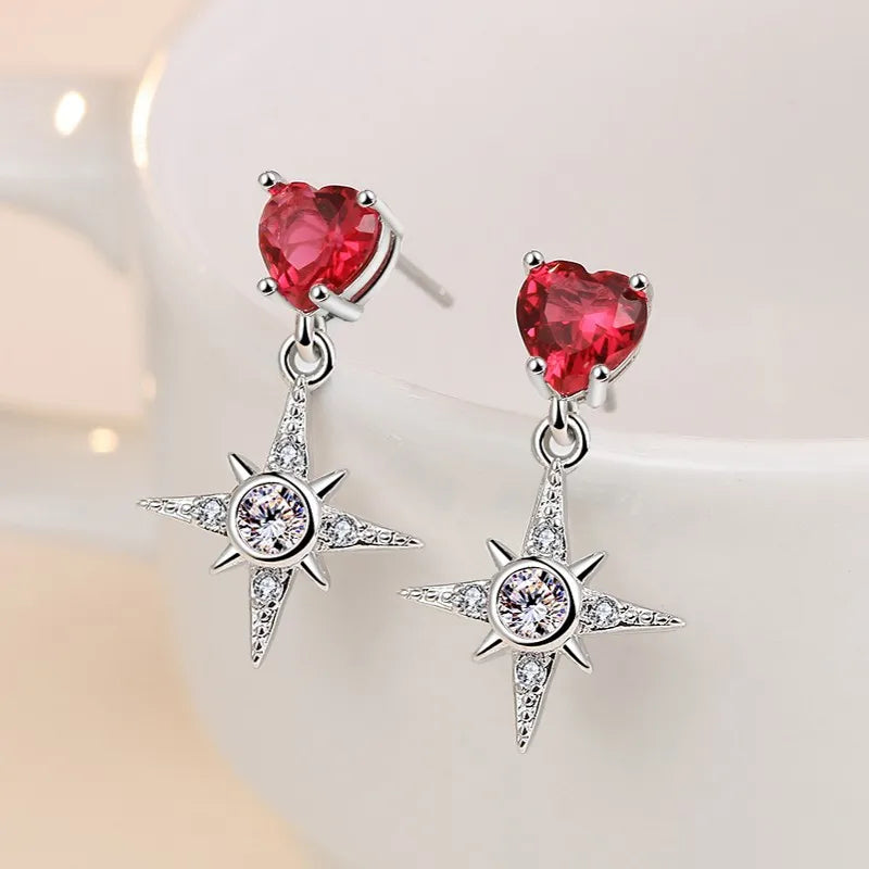 Pendientes de Plata de Ley 925 Aro Doble con Charm Original