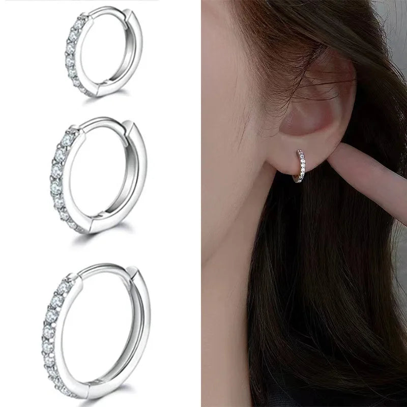 Aretes de circón de 8 mm / 10 mm para mujer joyería de lujo