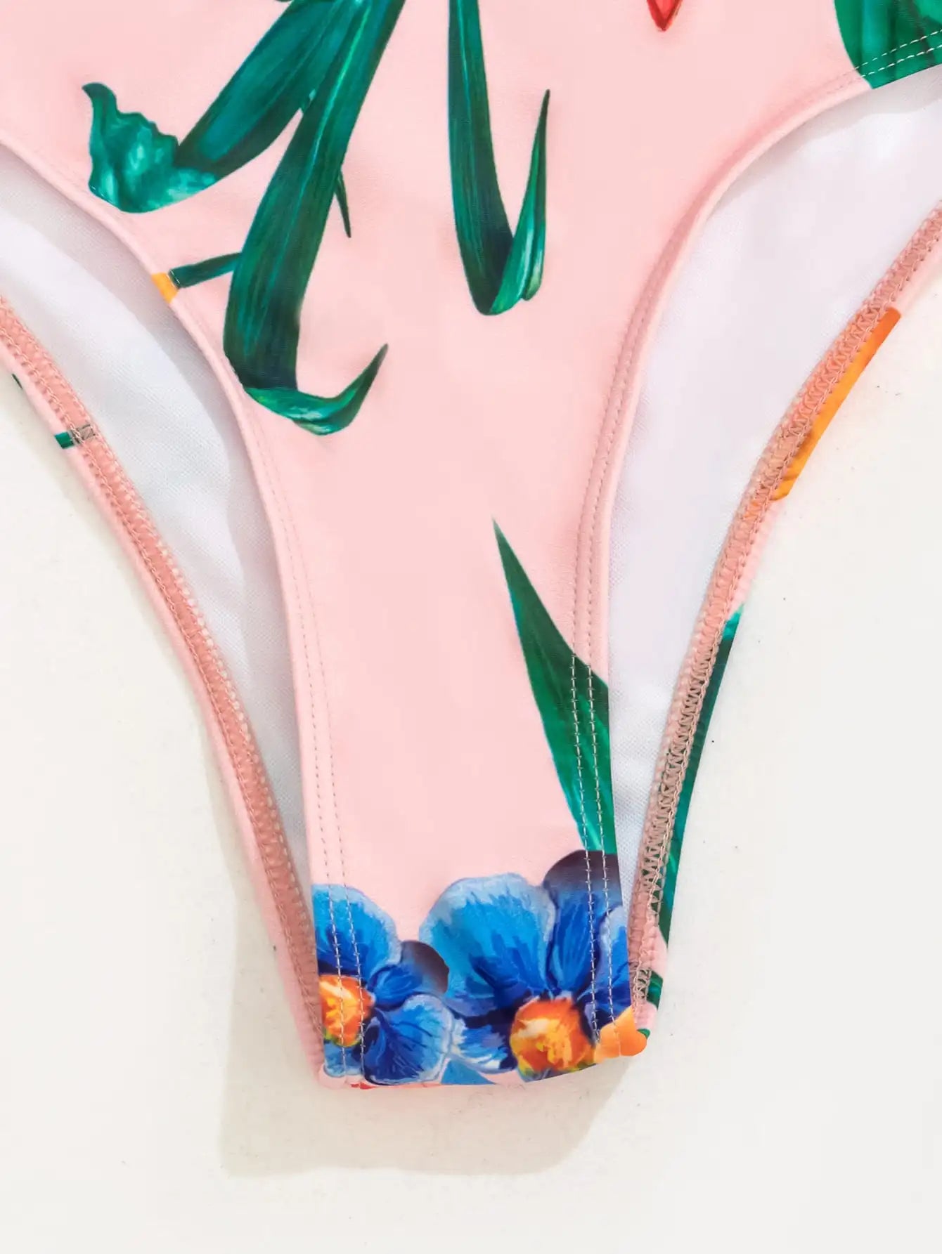 Bikinis delanteros con nudo con estampado floral de 3 piezas