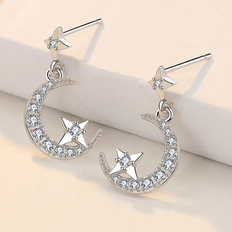 Pendientes de Plata de Ley 925 Aro Doble con Charm Original