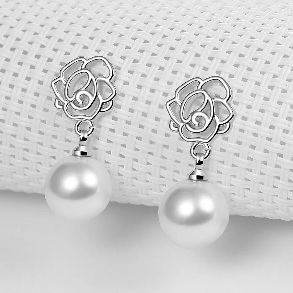 Pendientes de Plata de Ley 925 Aro Doble con Charm Original