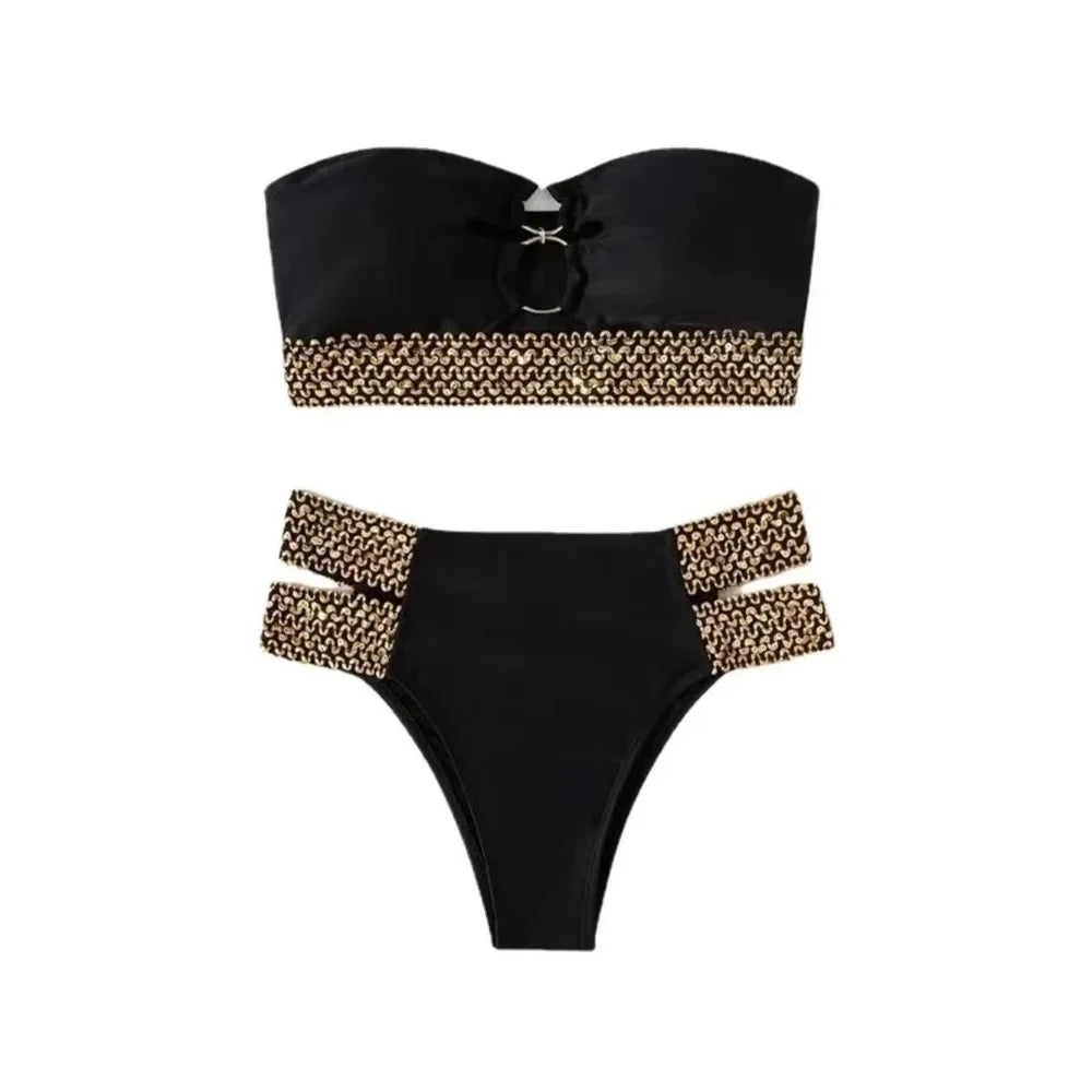 Conjunto de Bikini Sin Tirantes de Dos Piezas