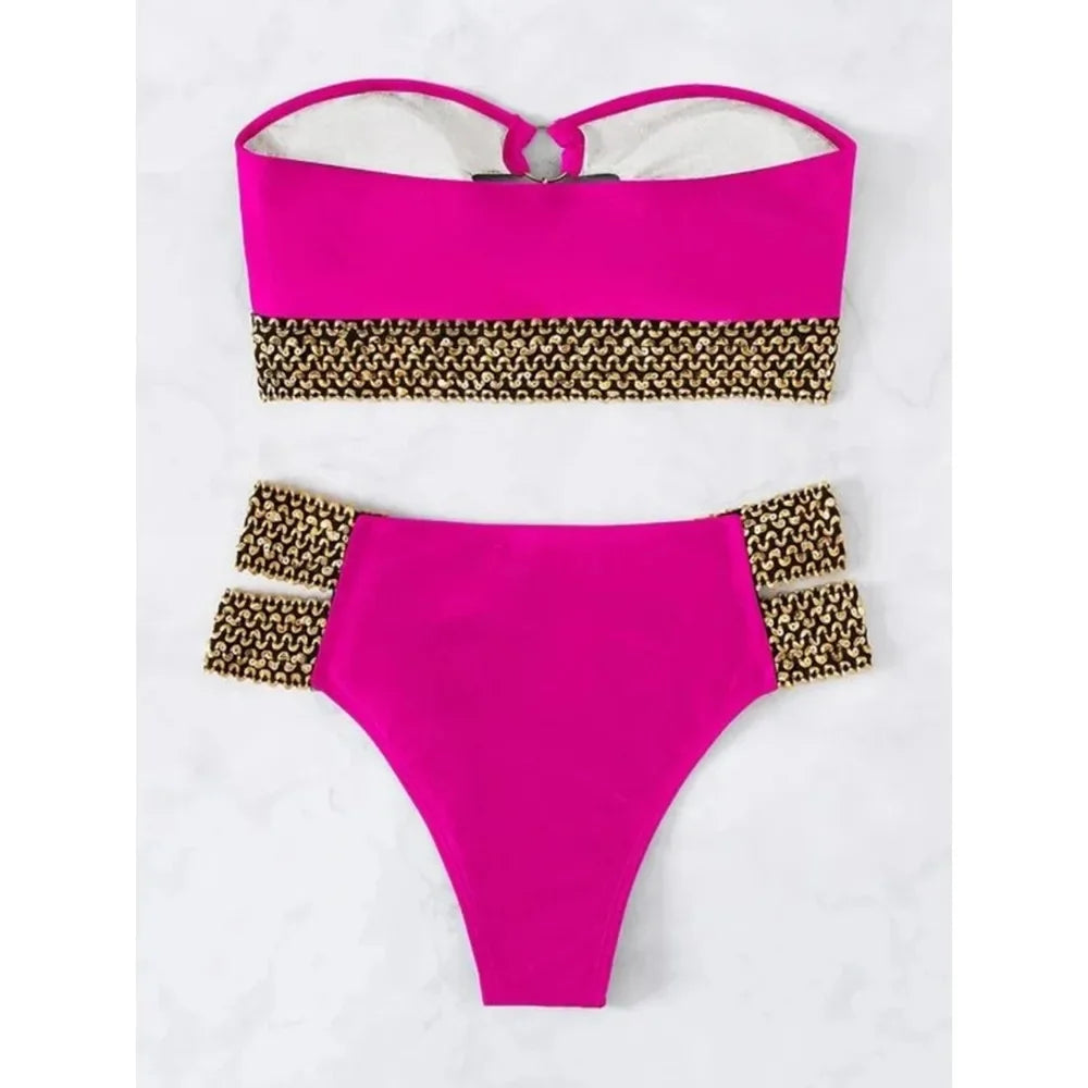 Conjunto de Bikini Sin Tirantes de Dos Piezas