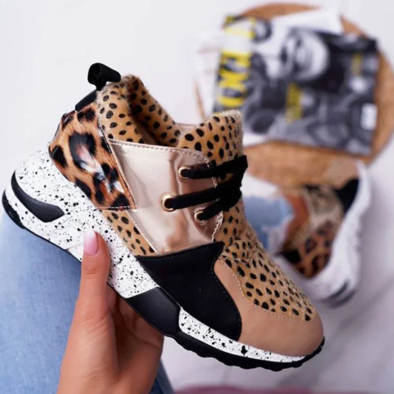 Zapatillas de Leopardo Malla Aliento Mujeres Running Z