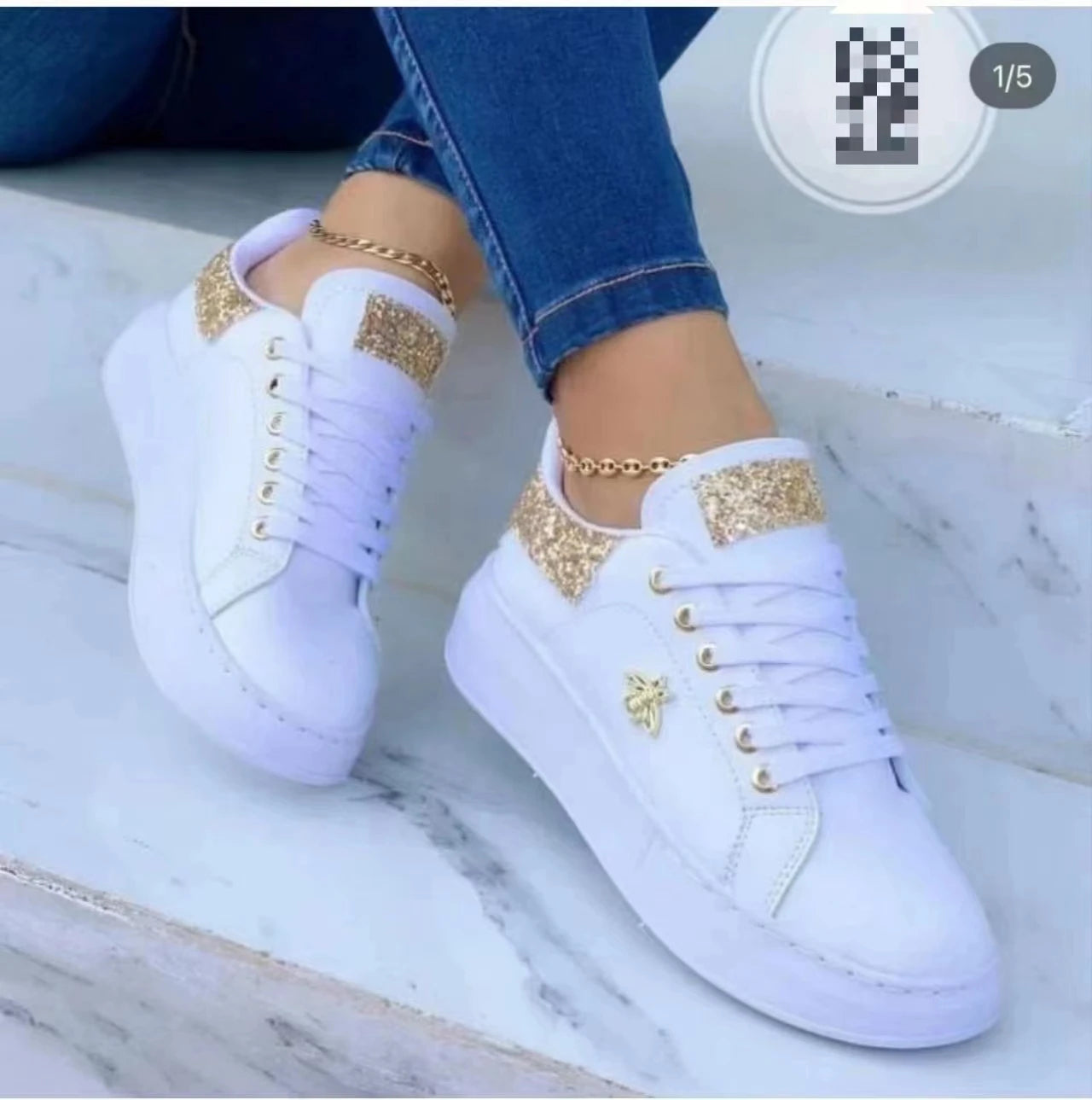 Zapatos de cuero casuales Punta redonda con cordones para mujer