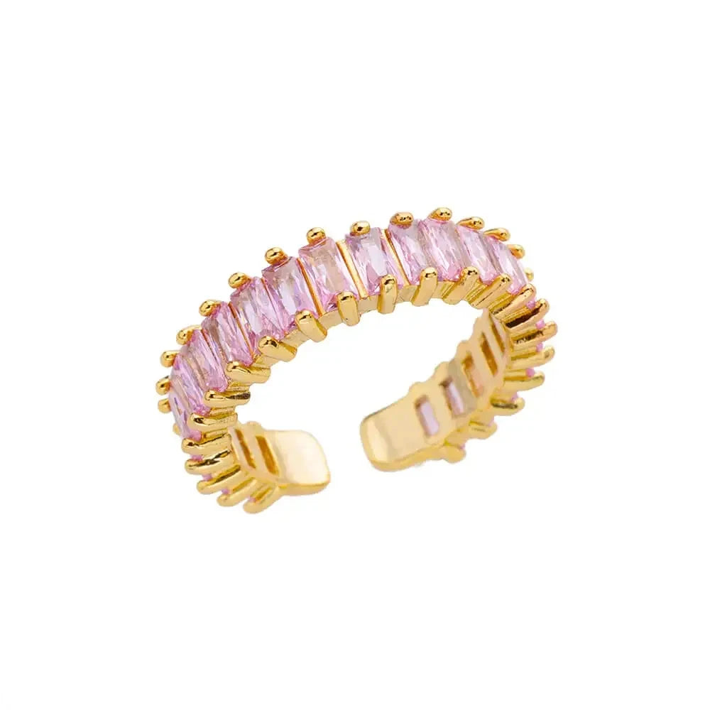 Anillos de acero inoxidable para mujeres Color dorado Nunca se desvanece