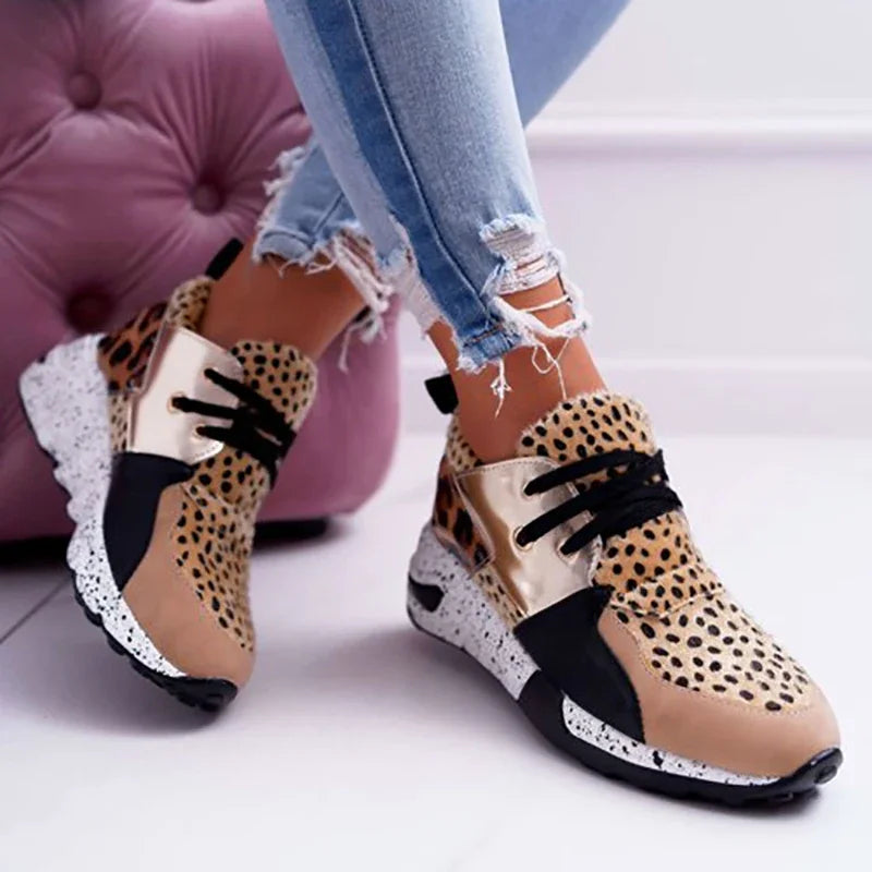 Zapatillas de Leopardo Malla Aliento Mujeres Running Z