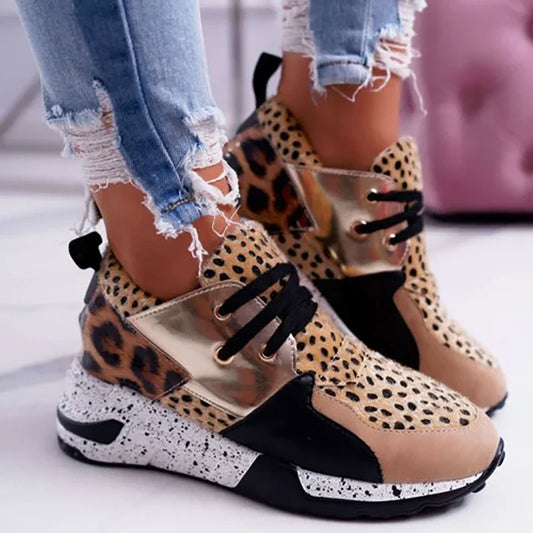 Zapatillas de Leopardo Malla Aliento Mujeres Running Z