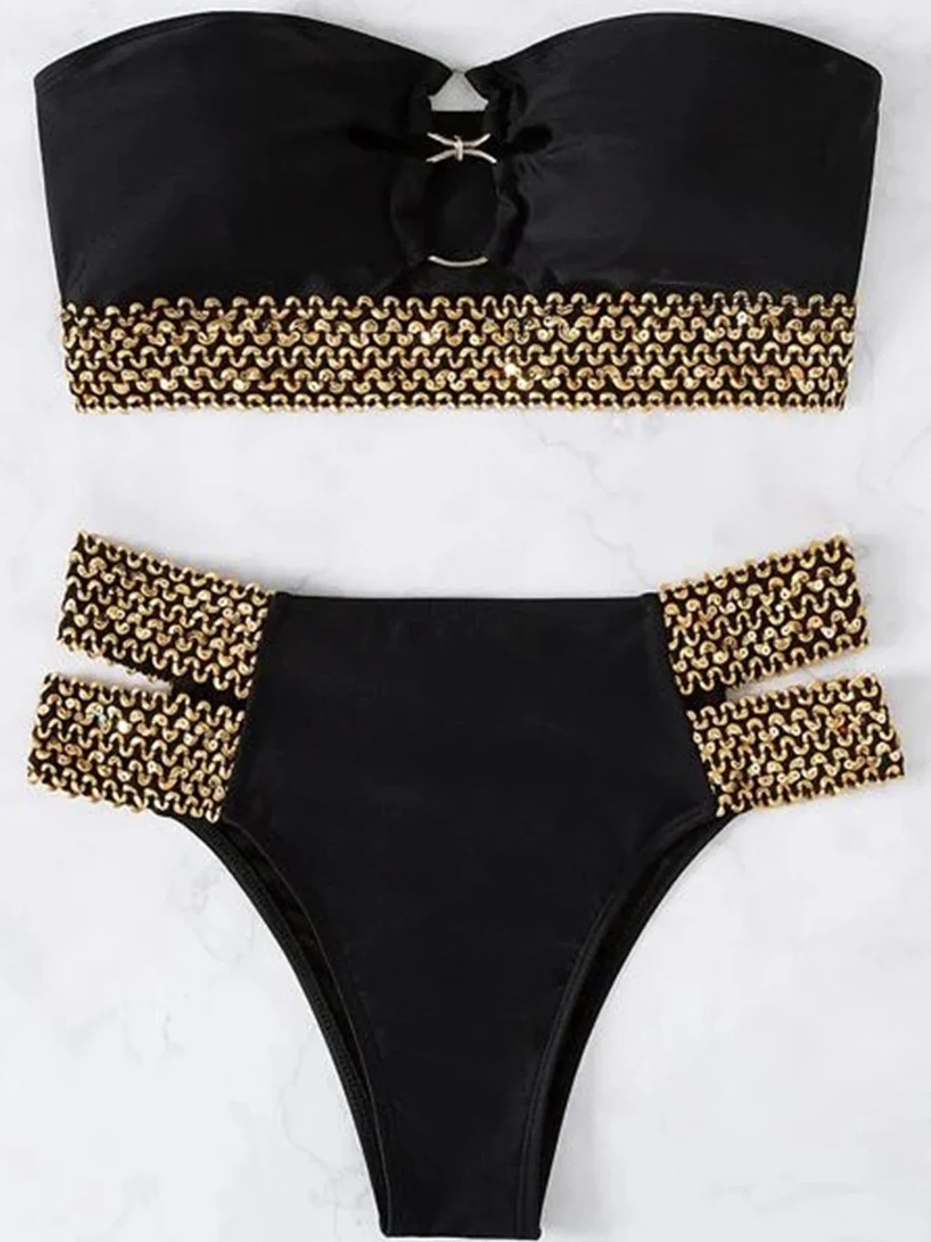 Conjunto de Bikini Sin Tirantes de Dos Piezas